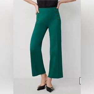 Ann Taylor Green The Sailer Grace Straight Pants Business Careerwear Office 12